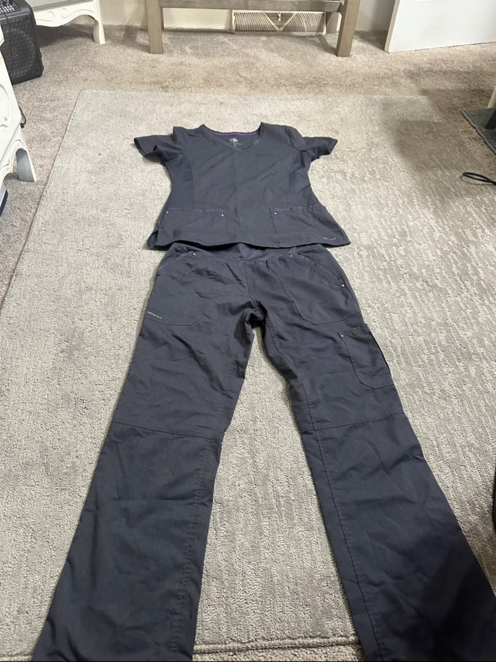 Healing Hands Gray Scrub Top & Pants Set